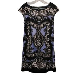INC International Concepts Multicolor Paisley Printed Midi Shift Dress Small